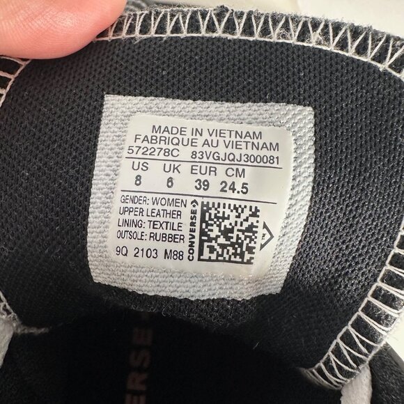 Converse Chuck Taylor All Star Move Leather Platform High-Top Sneakers Black 8 - Picture 4 of 15